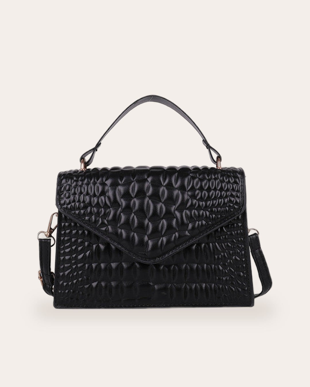 Bolso Bandolera Efecto Croco con Solapa
