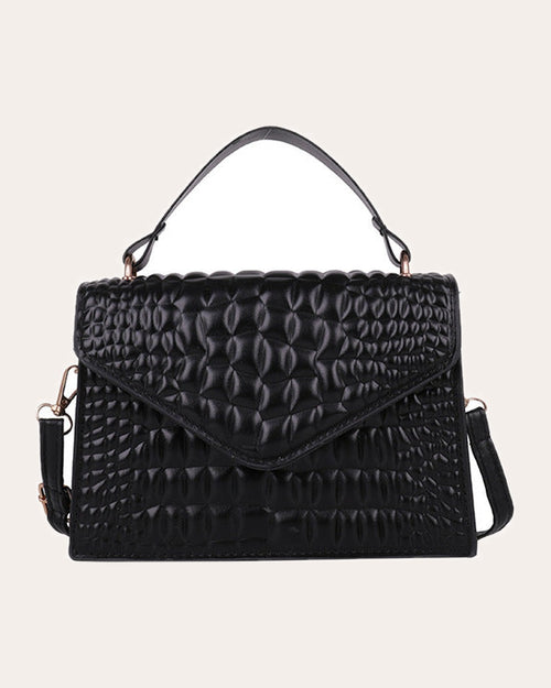 Bolso Bandolera Efecto Croco con Solapa