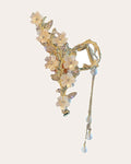 Pinza de Pelo de Flores con Perlas y Flecos