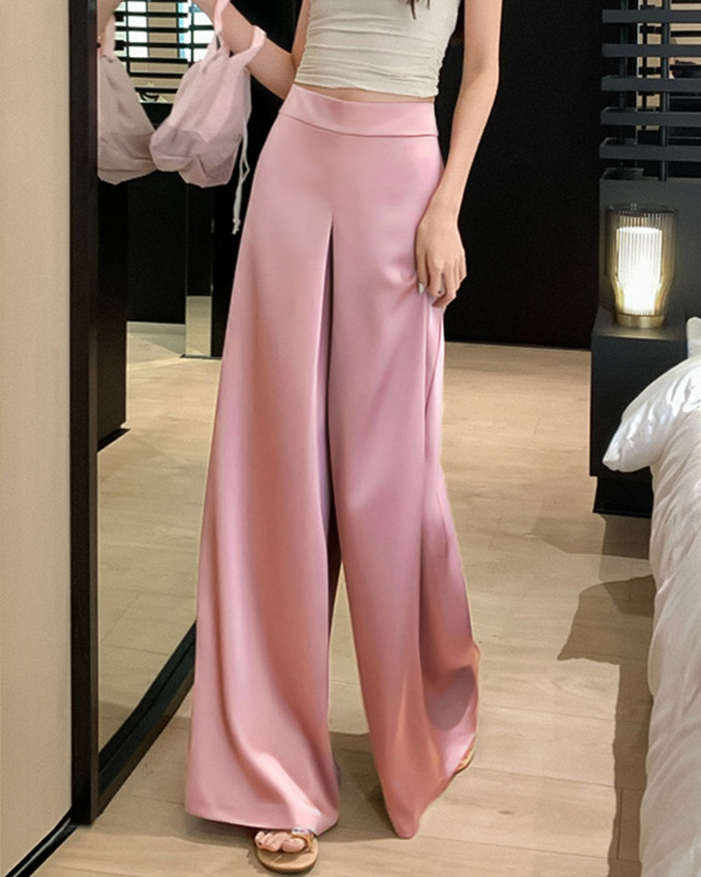 Pantalón Ancho de Satén
